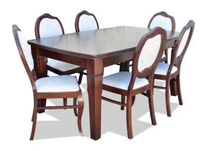 Classic luxury dining room furniture dining set armchair table group 7 pieces. set