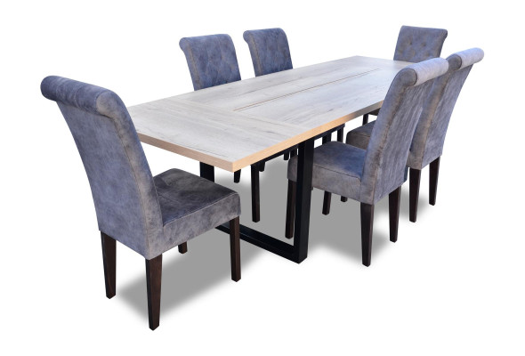 Classic Set Dining table + 6x Chairs Lehn Chair Suite Tables Dining room Group