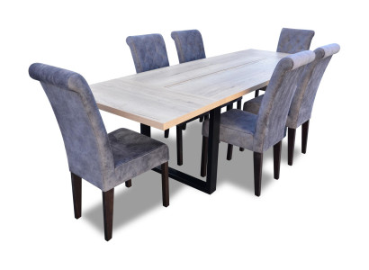 Classic Set Dining table + 6x Chairs Lehn Chair Suite Tables Dining room Group