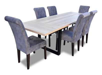 Classic Set Dining table + 6x Chairs Lehn Chair Suite Tables Dining room Group