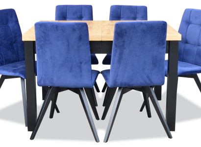 Group Dining room Upholstery Chair Furniture Suite Design 7pcs. Set table + 6 chairs