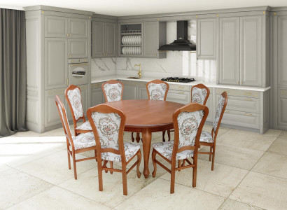Dining table Suite Table + 8x Chairs Chair Dining room Suite Round Round