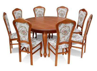 Classic r Round Round Table Wood Design Dining room Tables + 8 Chairs