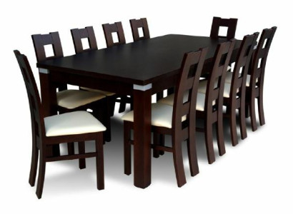 Dining table with 10 x chairs Dining room set Dining set Wood Table 200/290 cm Immediately