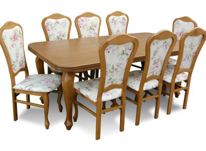 Complete Set Dining table + 8 Chairs Dining room Set Ess Group Wood Table Tables 9pcs