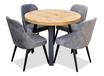 Round Dining room + 4 Chairs Chair Set Suite Round Table Wood Tables Round 5pcs