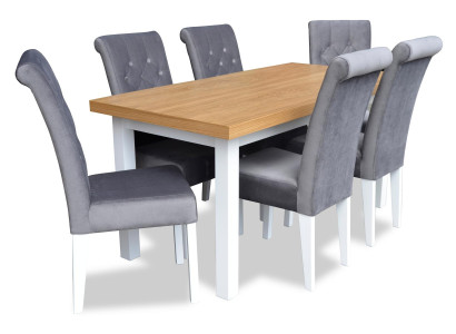 Armchair Dining table with 6 chairs Dining room Table group Suite 7 pieces