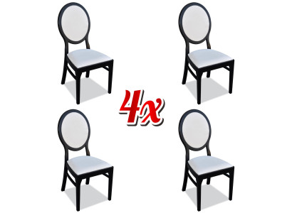 Dining room chair Armchair Solid wood Upholstery Chairs Gastro Set 4x Dining room Textile