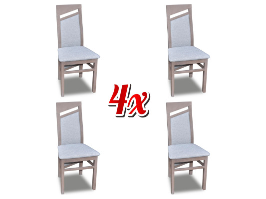 Designer Wood Textile Upholstery Chairs Gastro Dining room Fabric Set 4x Armchair Chair