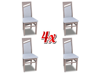 Designer Wood Textile Upholstery Chairs Gastro Dining room Fabric Set 4x Armchair Chair