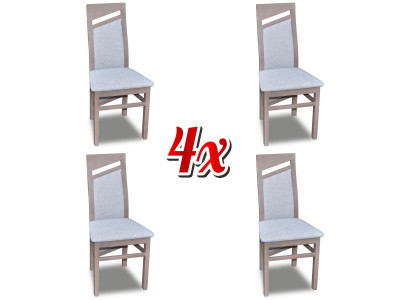 Designer Wood Textile Upholstery Chairs Gastro Dining room Fabric Set 4x Armchair Chair