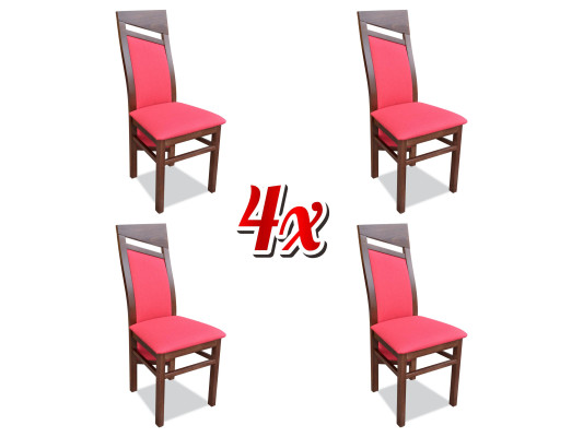 Designer Wood Textile Upholstery Chairs Gastro Dining room Fabric Set 4x Armchair Chair