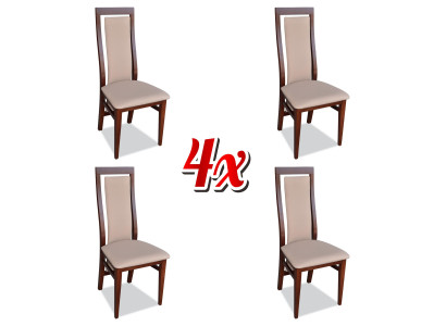 Chair Wood Textile Chairs Gastro Dining room Fabric new Design Upholstery Set 4x Armchair