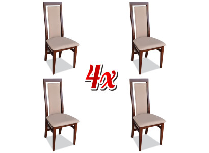Chair Wood Textile Chairs Gastro Dining room Fabric new Design Upholstery Set 4x Armchair