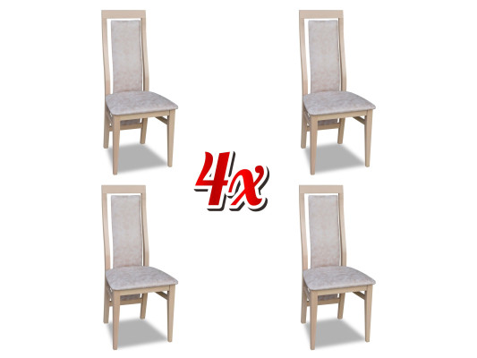Chair Wood Textile Chairs Gastro Dining room Fabric new Design Upholstery Set 4x Armchair