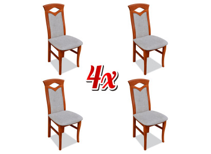Chair Set Armchair Lehn Design Upholstery Fabric Textile Dining Living Room 4x Chairs new