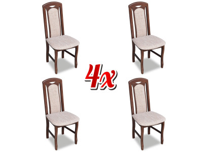 Dining room Suite Wood Lehn Leather Textile new Chair Group 4x Chairs Set Wohn
