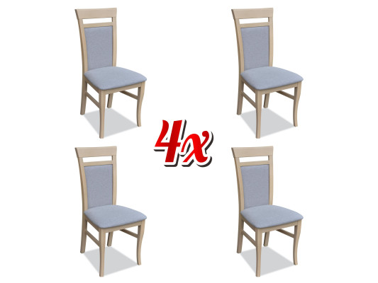 Set 4x Design Chair Textile Armchair Upholstery Chairs Gastro Dining room Wood Fabric