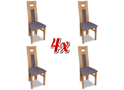 Group Seat Upholstery Lehn Chairs Suite Wood Solid Luxury Armchair Set 4x Chair
