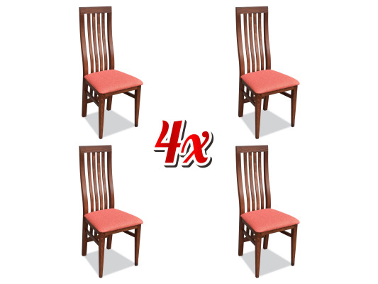 Armchair Upholstery Chairs Gastro Dining room Wood , Fabric Set 4xDesigner Chair Leather