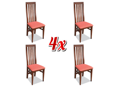 Armchair Upholstery Chairs Gastro Dining room Wood , Fabric Set 4xDesigner Chair Leather