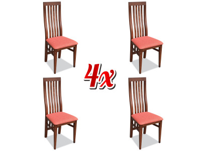 Armchair Upholstery Chairs Gastro Dining room Wood , Fabric Set 4xDesigner Chair Leather