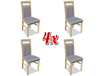 Group Chairs Suite Textile Fabric Wood Upholstered Dining room Chairs 4x Chair
