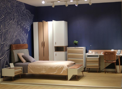 Complete Youth Room Childrens room Set Wardrobe Chest of drawers Desk 6pcs.