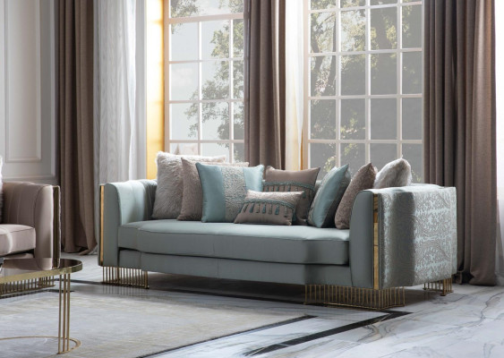 Stylish sofa set 2x sofas classic design furniture with armrests 4+3