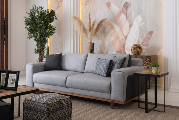 Big Sofa 242cm Couch Upholstery Furniture Sofas Fabric Couch Furnishings Textile
