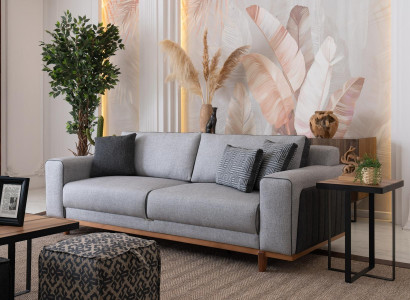 Big Sofa 242cm Couch Upholstery Furniture Sofas Fabric Couch Furnishings Textile