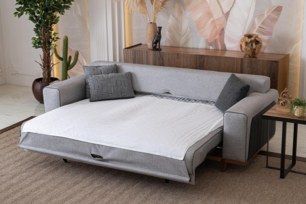 Big Sofa 242cm Couch Upholstery Furniture Sofas Fabric Couch Furnishings Textile