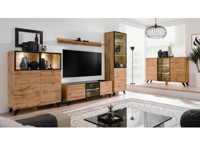 Wall unit set 5 pieces luxury living room chest of drawers TV lowboard design furnishings