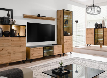 Wall unit set 5 pieces luxury living room chest of drawers TV lowboard design furnishings