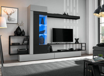 Modern Design Wall unit TV Lowboard Wood Wall Shelves Luxury Living room Furnishings