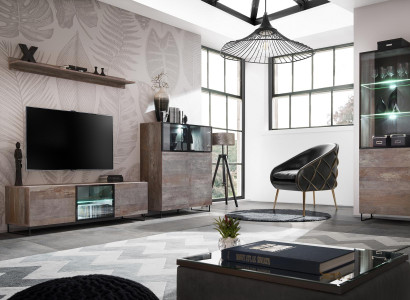 Modern Living room Set TV Lowboard Design Furnishings Display case new Wood Furniture