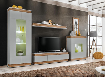 Luxury Modern Living room Set 4 pieces. Wall unit Display case Shelf Wood Möbe new