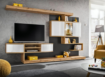 Braun Wall unit Furnishings Luxury Living room Designer TV Lowboard Furniture new
