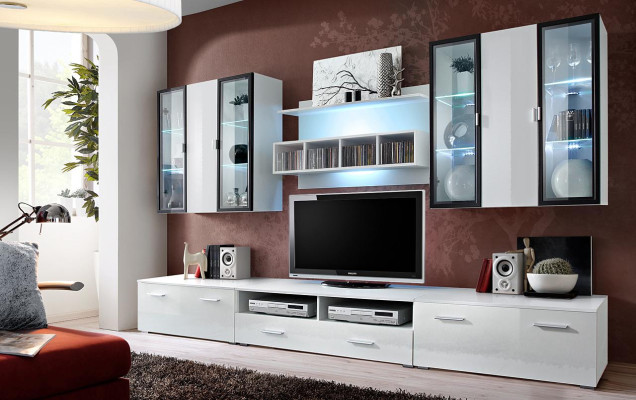 Wall unit Designer TV Lowboard Living room Furnishings Wood Modern Furniture