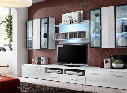 Wall unit Designer TV Lowboard Living room Furnishings Wood Modern Furniture