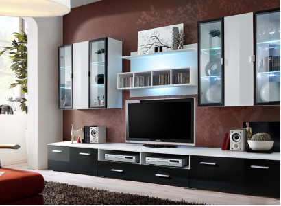 Modern Design Wall unit TV Lowboard Wood Living room Furniture TV Furnishings