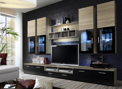 Living room Complete TV Lowboard Design Wall Cabinet Luxury Wall unit Furnishings new