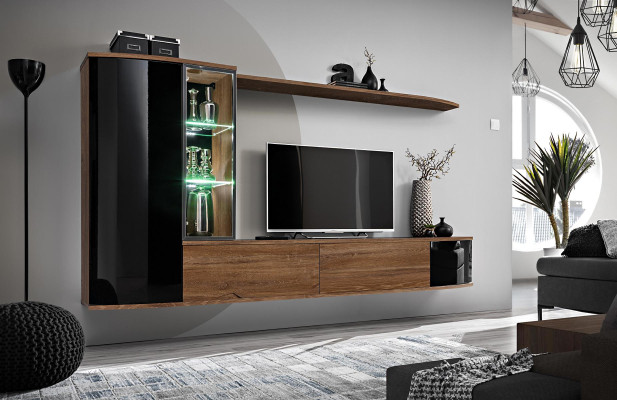 Wall unit set luxury living room TV stand wood wall shelf wall cabinet new