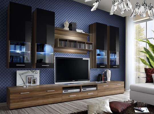 Design Wall unit TV stand 4x wall cabinet Lowboard Wall shelf Luxury Furniture