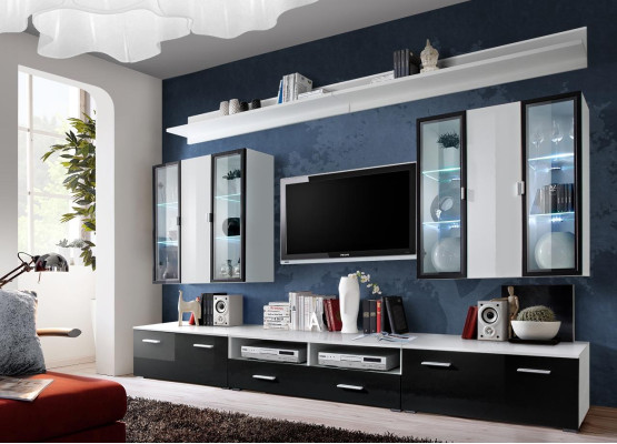 Wall unit TV stand luxury TV lowboard wood modern designer living room