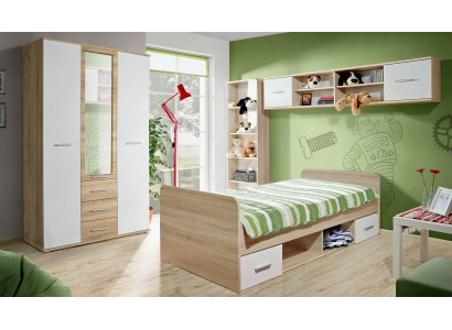 Childrens room Set Bed Bedside table Designer Wardrobe Modern Furnishings 4pcs