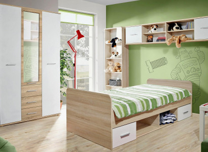 Childrens room Set Bed Bedside table Designer Wardrobe Modern Furnishings 4pcs