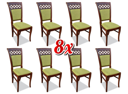 Chair 8x Dining room Upholstered Chair Lounge Textile Seat Armchair Set new Club TV