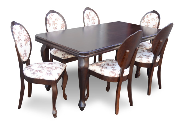 Armchair Dining table Table Wood Dining room Suite + 6x Chair Set Chairs 7pcs. new