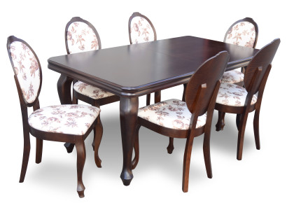 Armchair Dining table Table Wood Dining room Suite + 6x Chair Set Chairs 7pcs. new